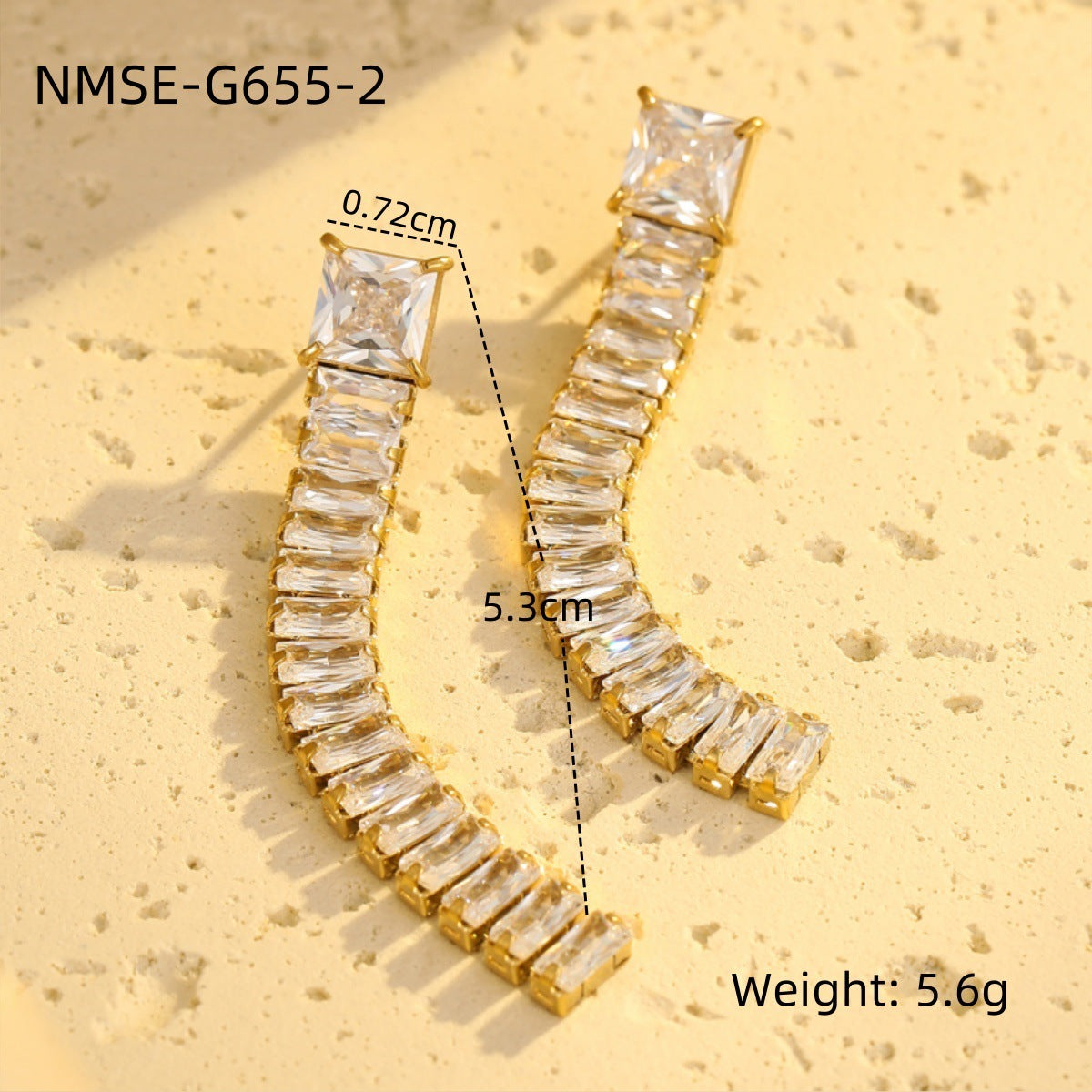 Pendientes de Acero Inoxidable Vintage con Circonitas y Baño de Oro de 18K para Mujer