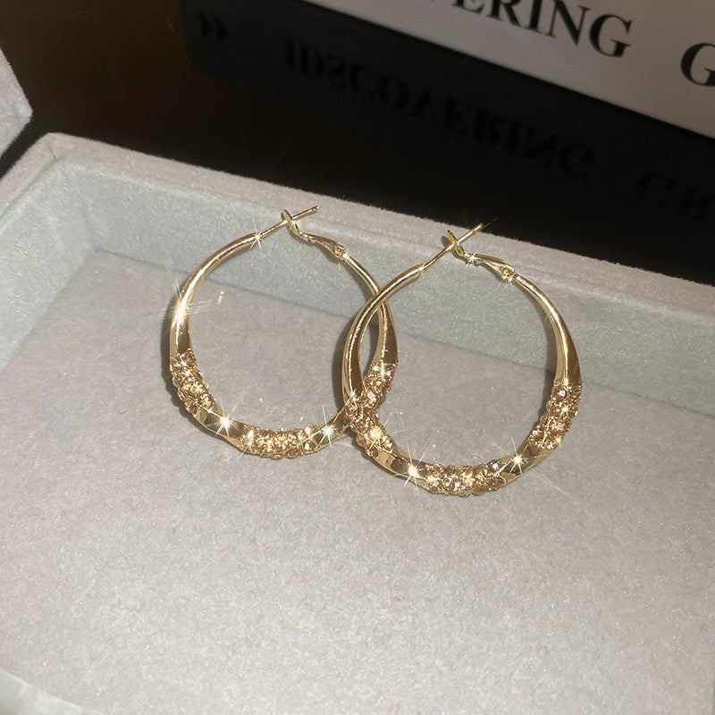 Orecchini a Cerchio Geometrici in Ferro Placcato Argento da Donna, Stile Minimalista Casual per Ufficio, Gioielli Eleganti di Ispirazione Vintage per Tutti i Giorni