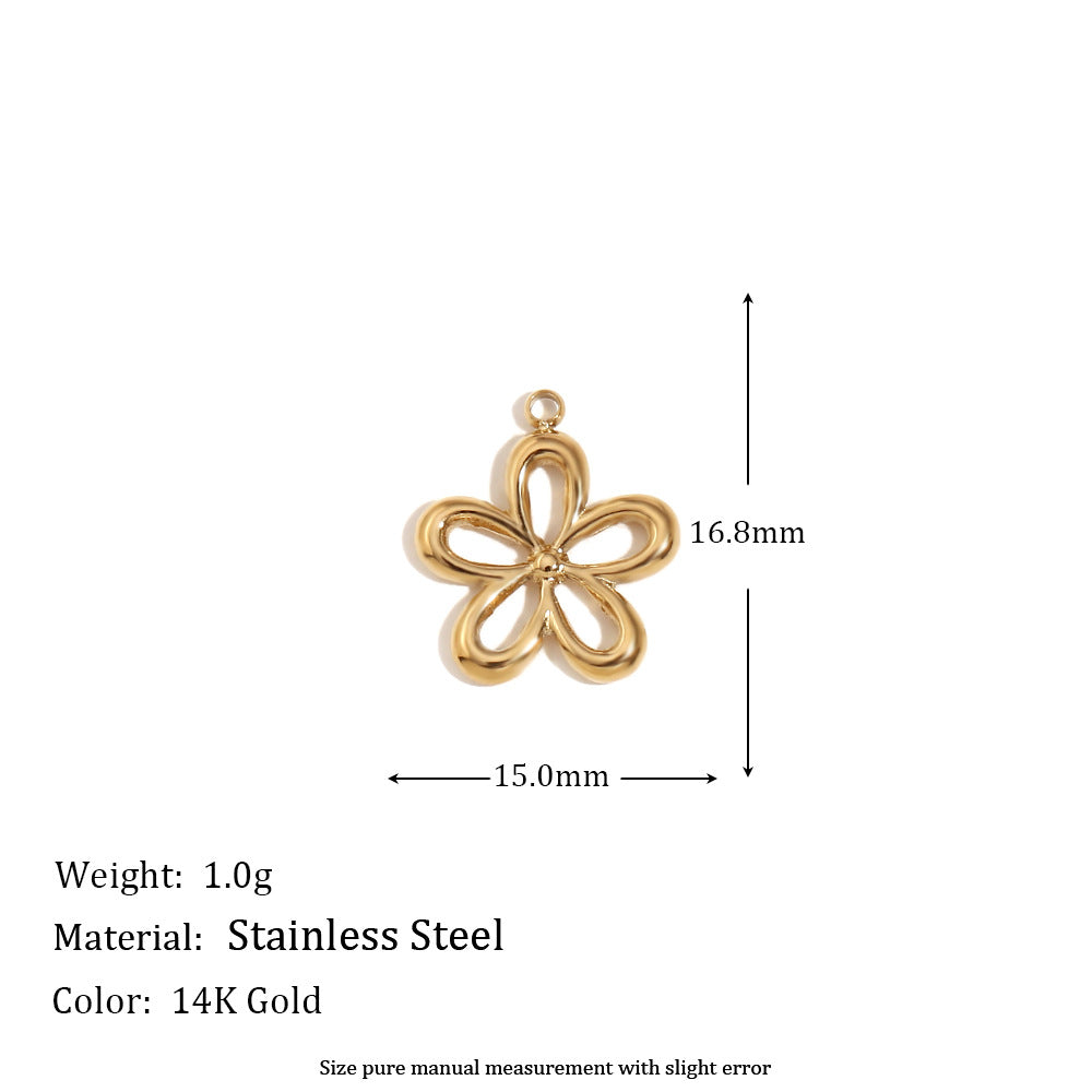 Elegant 14K Gold Plated Stainless Steel Marine Shell Smiley Face Charm Bar