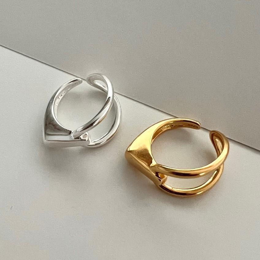 Anillo Ajustable Minimalista de Plata de Ley 925 con Forma de Corazón para Mujer