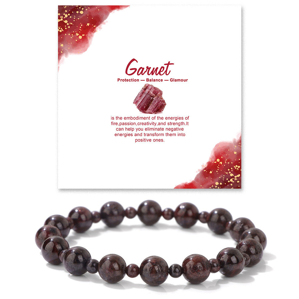 Minimalist Sweet Natural Crystal Beaded Bracelet Unisex 8mm Elastic Stretch Bangle with Star and Geometric Charms