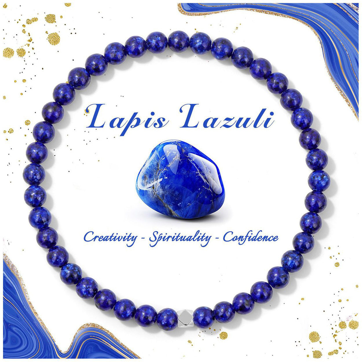 Minimalist Natural Crystal Agate Square Bead Stretch Bracelet for Women