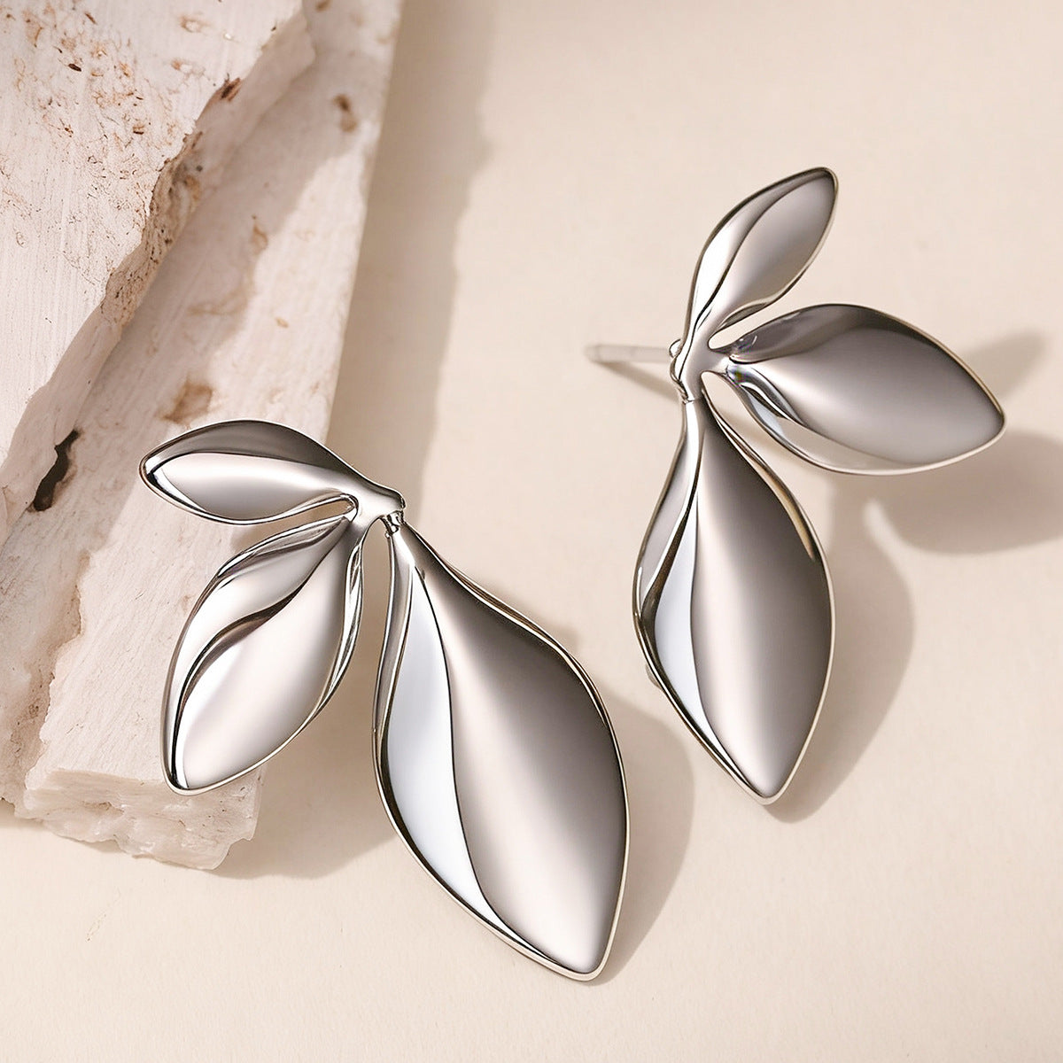 Minimalist Irregular Geometric Stainless Steel Stud Earrings for Women