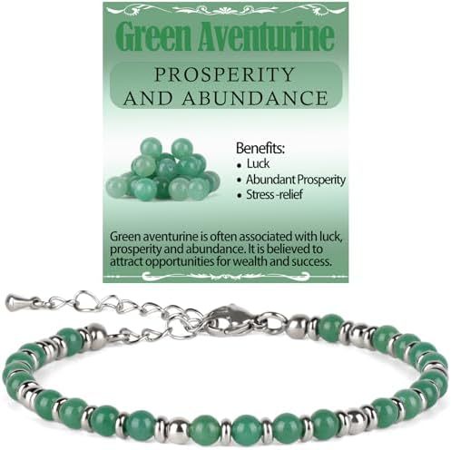 Sweet Geometric Gemstone Beaded Stainless Steel Adjustable Bracelet