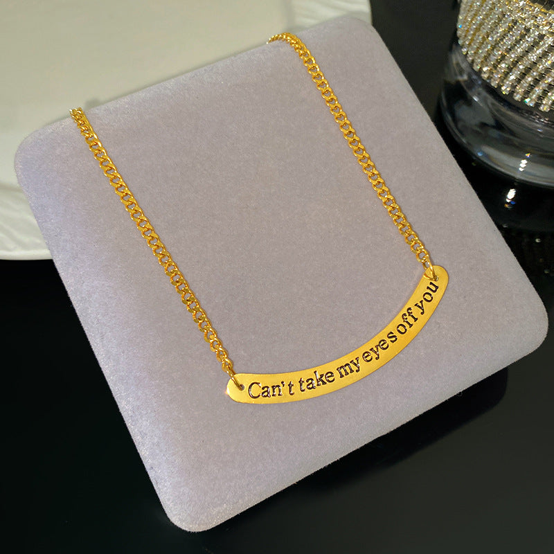 Minimalist Titanium Steel Plated Letter Smile Necklace Geometric Design