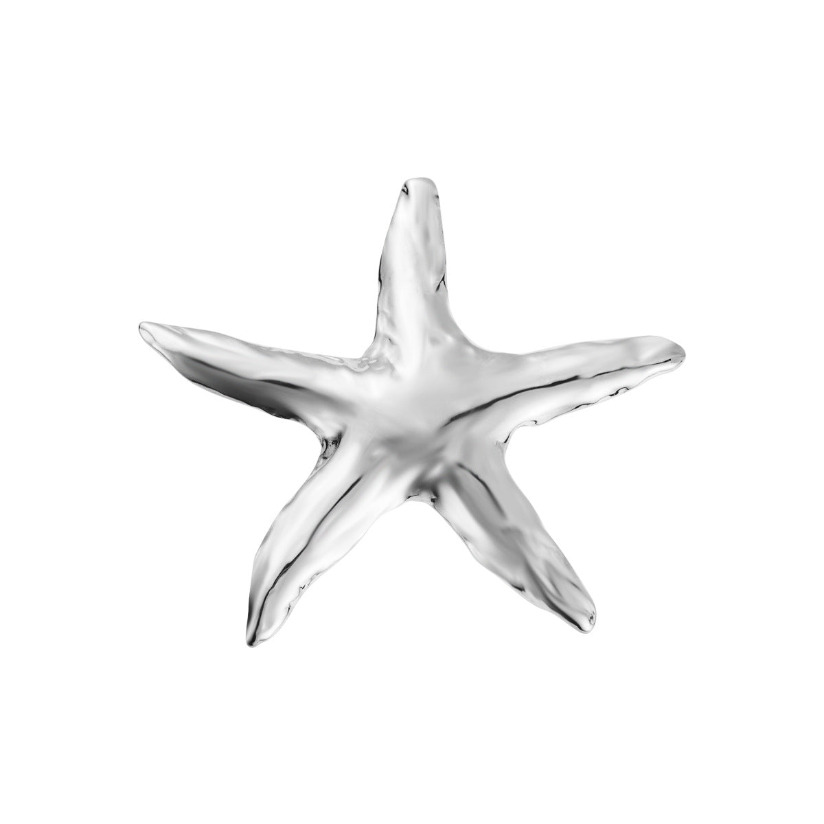 Exaggerated Starfish Brooch in Stainless Steel with Plating Finish for Women, Beach Vacation Style Accessory