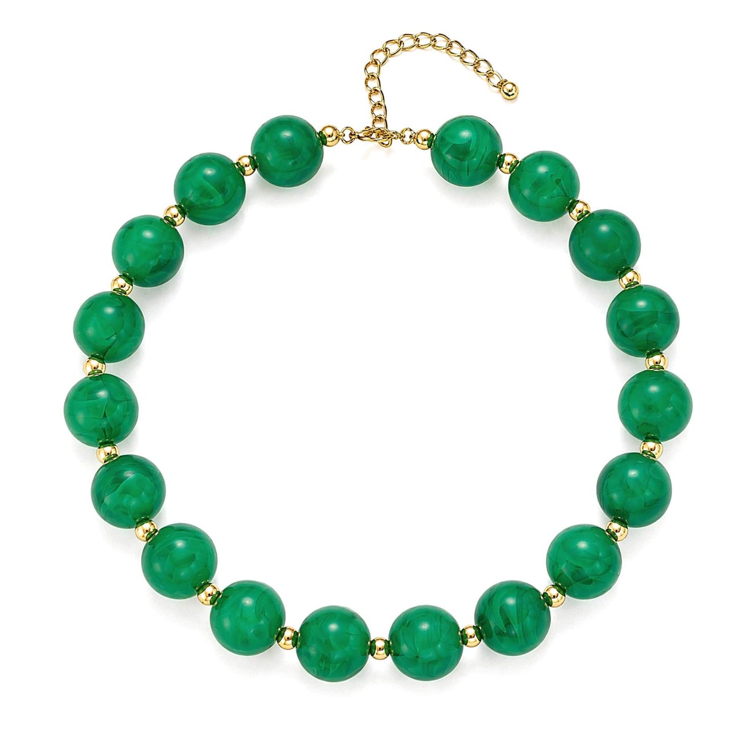 Casual Geometric Round Resin Beaded Necklace for Women