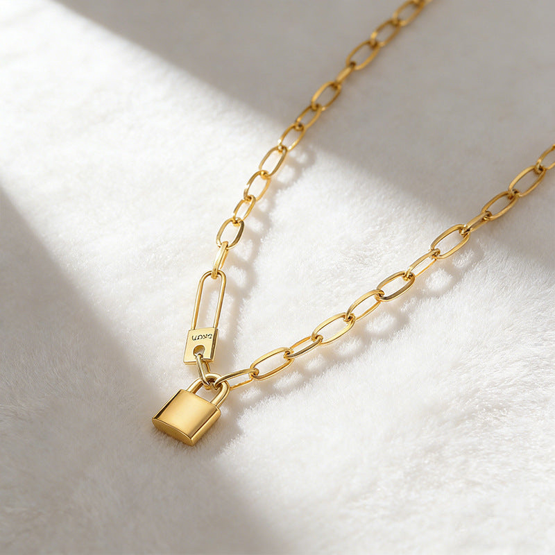 Collar de acero inoxidable con colgante de letras geométricas para mujer, estilo hip-hop, streetwear vintage