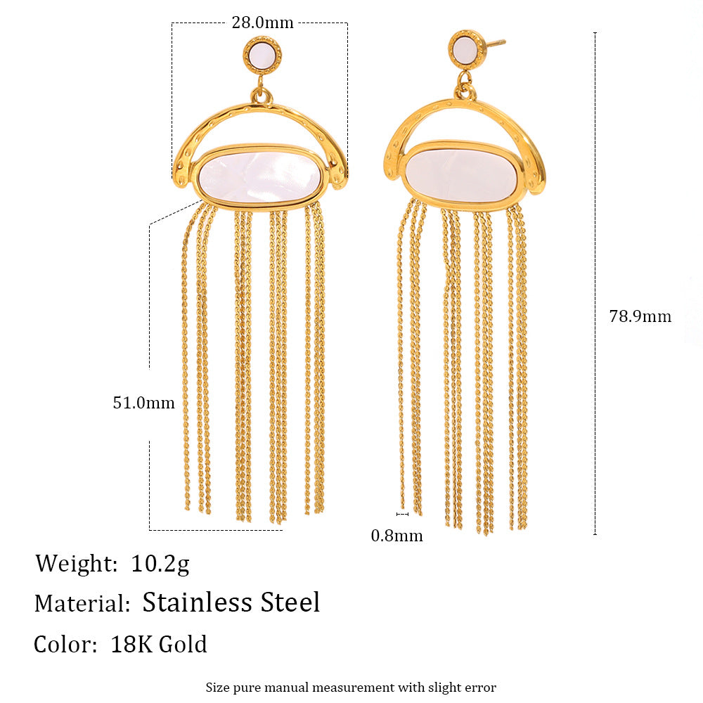 Orecchini da donna geometrici minimalisti in acciaio inossidabile con placcatura in oro 18 carati