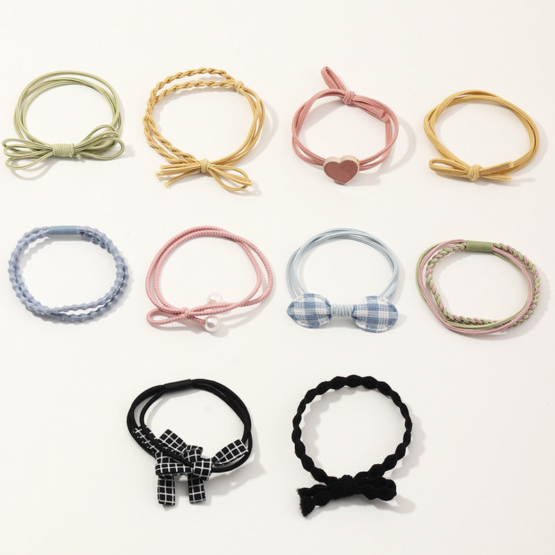 Korean-Inspired Girls Hair Tie with Geometric Heart Shape Design, Woven Fabric Hairband for Children Aged 10 and Up