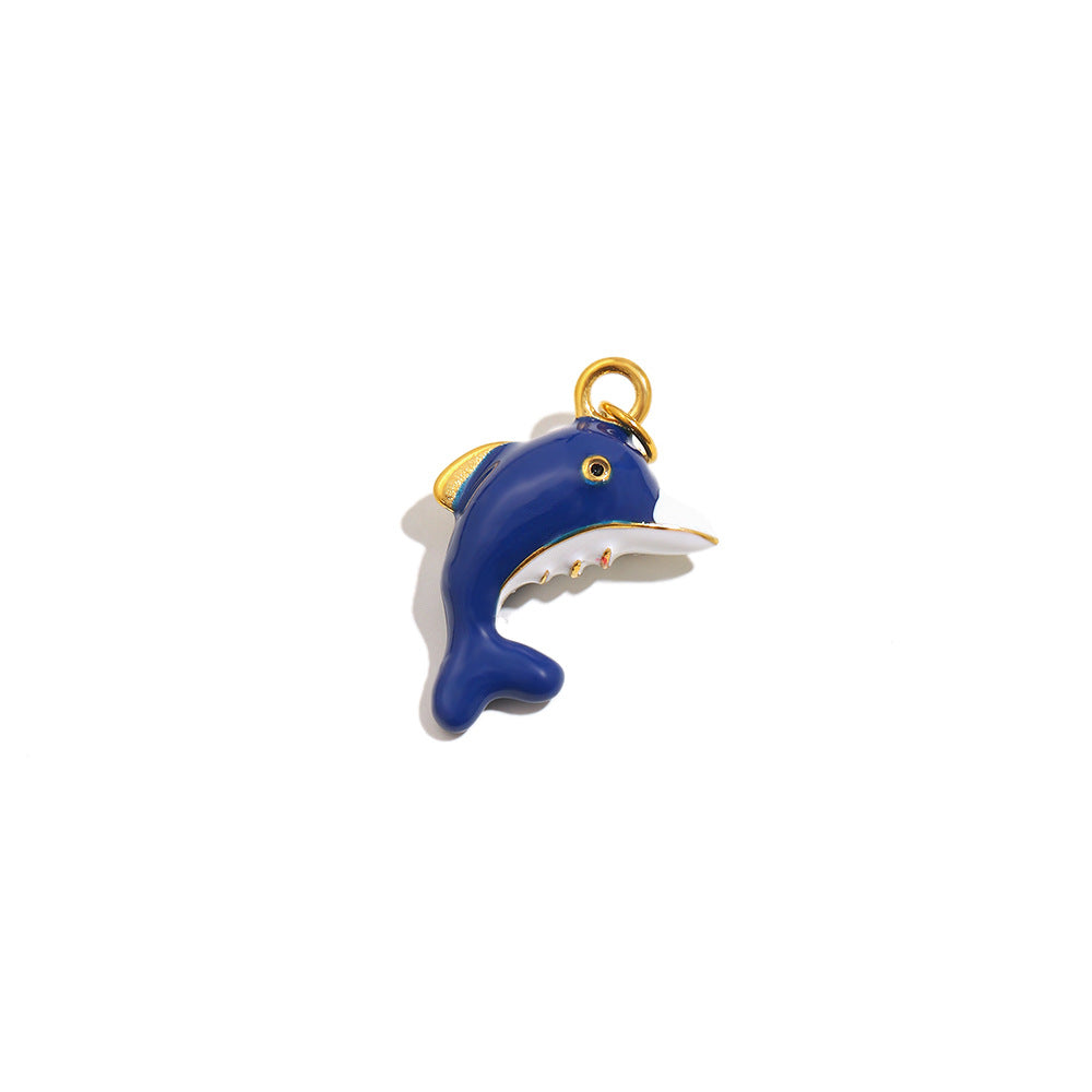 18K Gold Plated Drip Oil Animal Shape Stainless Steel Charm Bar