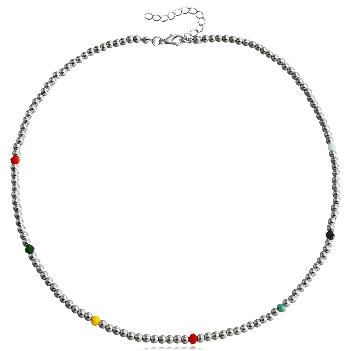 Minimalist Gray Beaded Handwoven Alloy Heart Pendant Necklace for Women with Plated Finish