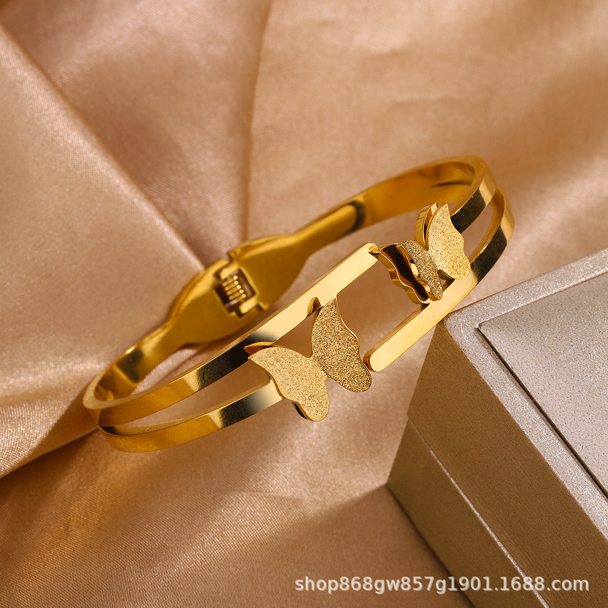 Bracciale da donna in titanio e acciaio lucidato con strass, stile minimalista per affari