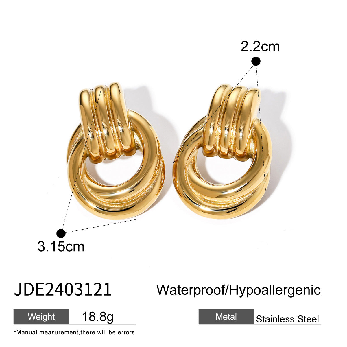 Minimalist Two-Tone Gold and Silver Plated Stainless Steel Round Hoop Earrings
