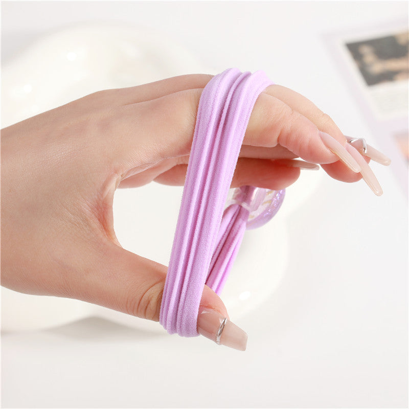 Cute Smiley Face Hair Tie for Kids in Pastel Macaron Colors Elastic Ponytail Holder for Girls and Children