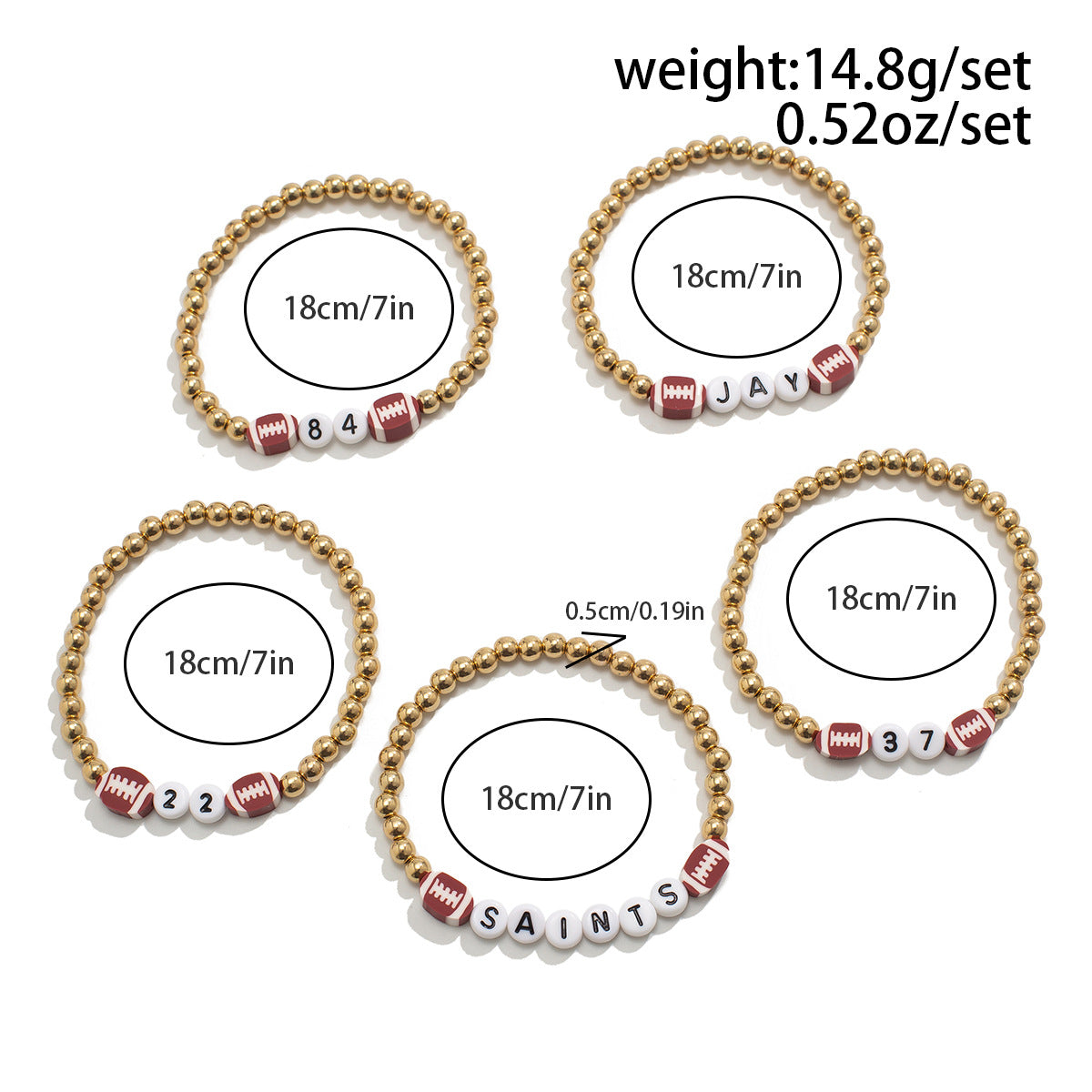 Stackable Geometric and Letter-Shaped Polymer Clay Bracelet Set for Women with Handcrafted Finish
