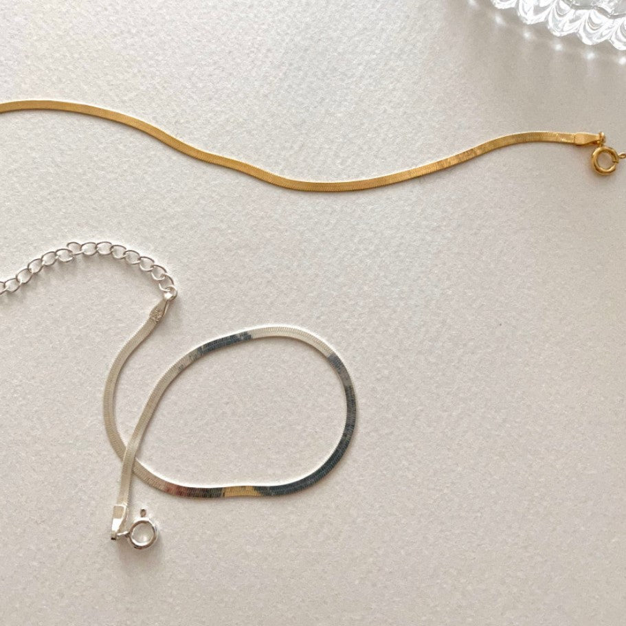 Collana Girocollo Minimalista da Donna a Catena Serpente in Argento Sterling 925