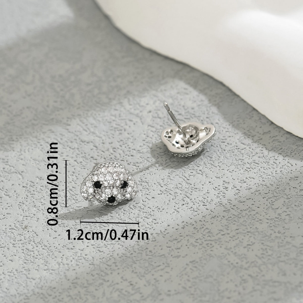 Pendientes de Cobre Minimalistas con Forma de Animal y Circonitas Incrustadas para Mujer