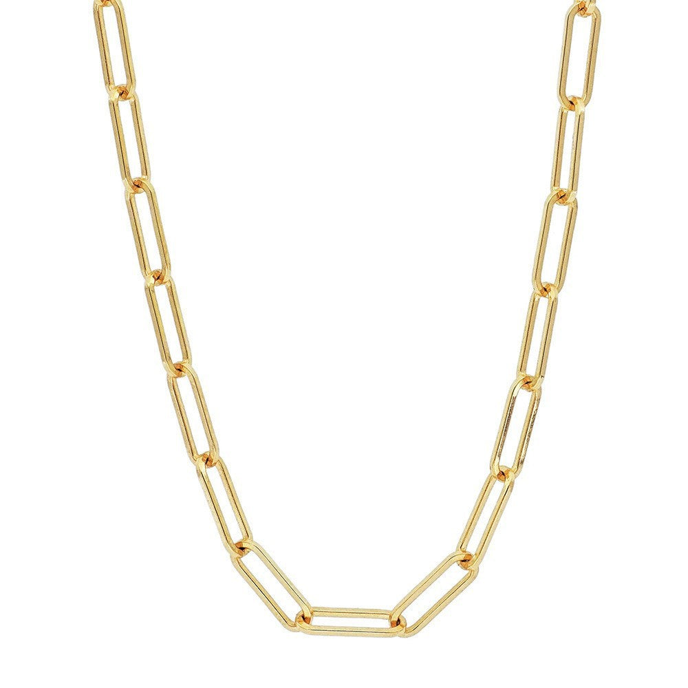 Geometric Brass Plated Necklace Unisex