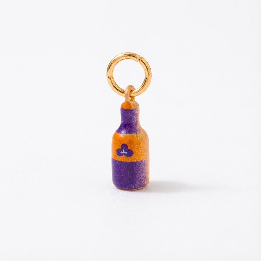 Minimalist Geometric Striped Gold Plated Brass Charm Bar for Bag Keychain DIY Pendant