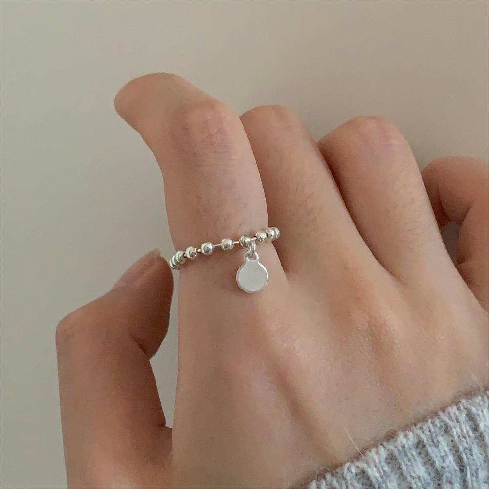 Anello in Argento Geometrico Minimalista con Design a Sfera Arrotondata da Donna, Fascia in Argento Sterling 925, Finitura Lucida