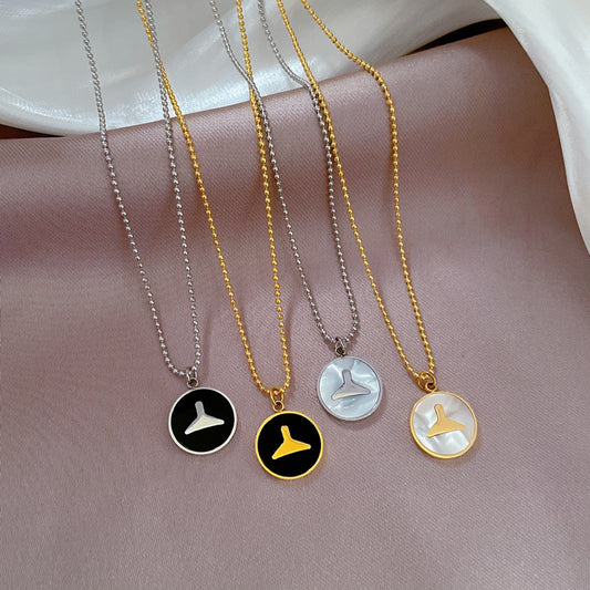 Minimalist Sweet Geometric Titanium Steel PVD Mermaid Tail Necklace for Women