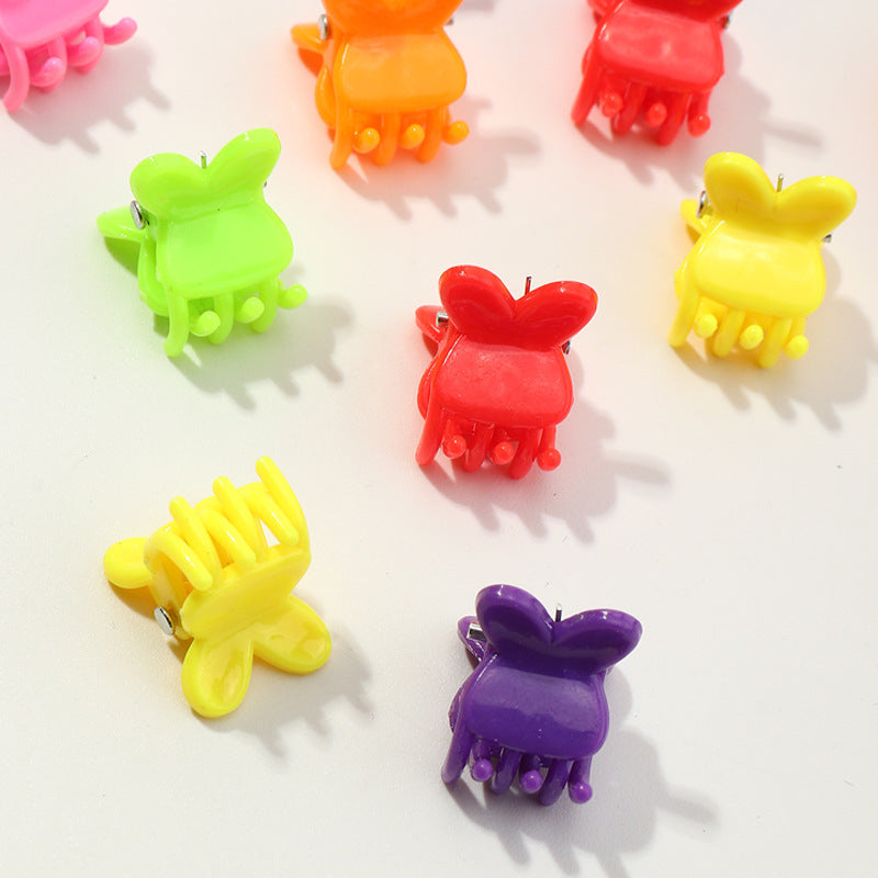 Cute Rabbit-Shaped Plastic Hair Clips for Girls, Enamel-Finished Children's Hair Accessories Set of 30 Assorted Colors