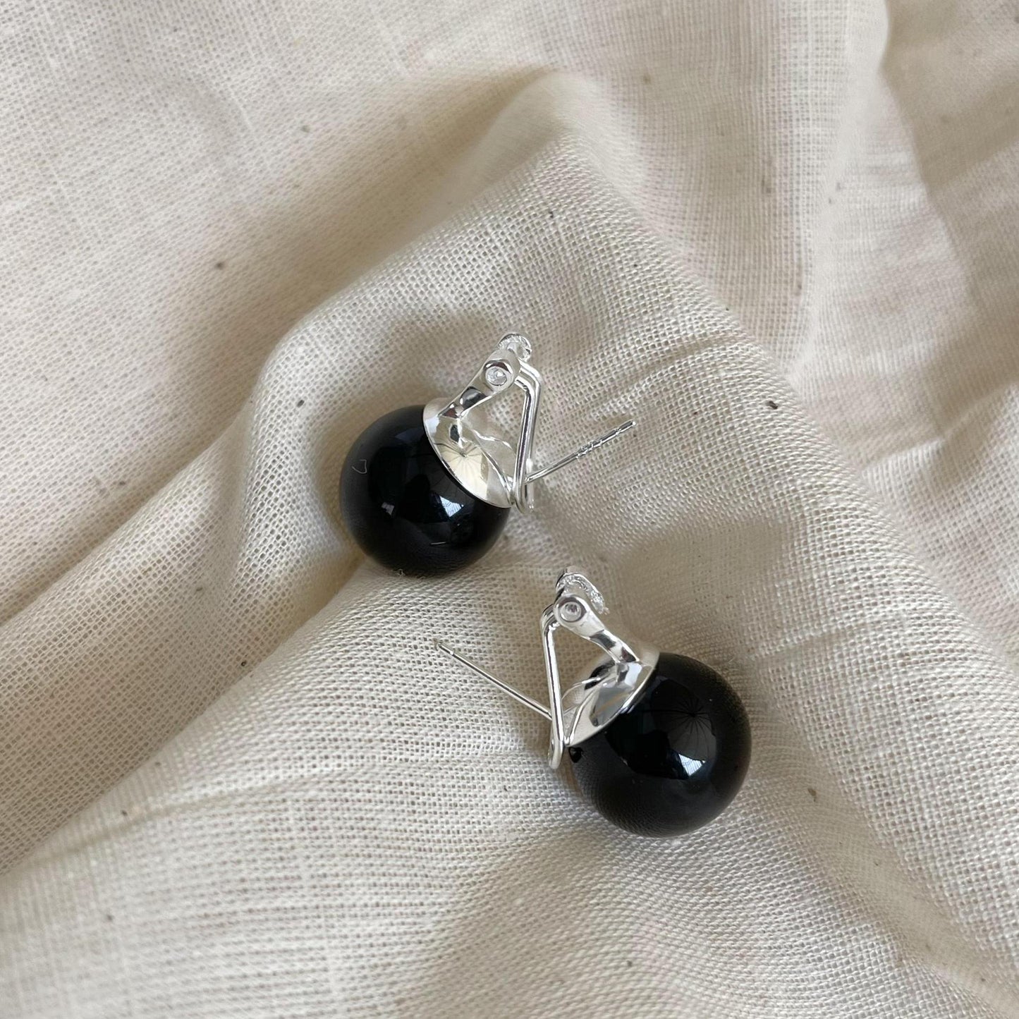 Pendientes de clip de plata de ley 925 con forma de letra geométrica minimalista para mujer con acabado chapado