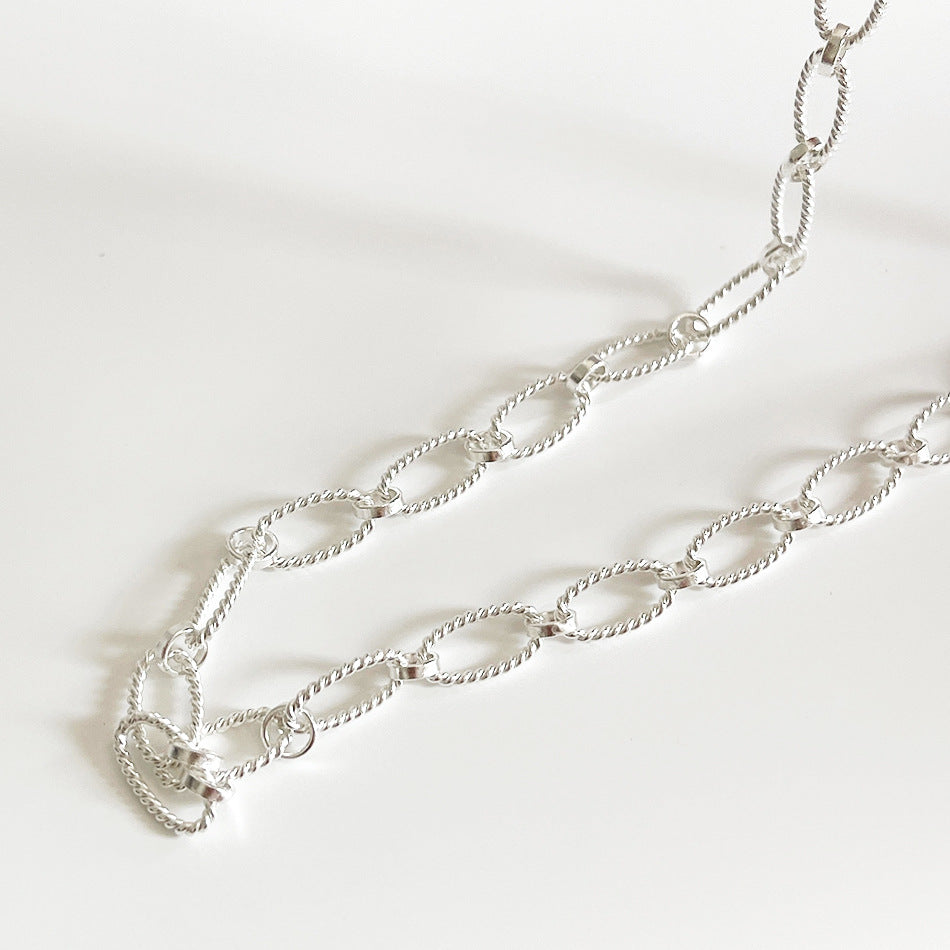 Collar geométrico de plata de ley 925, estilo bohemio, minimalista y chic, joyería para mujer