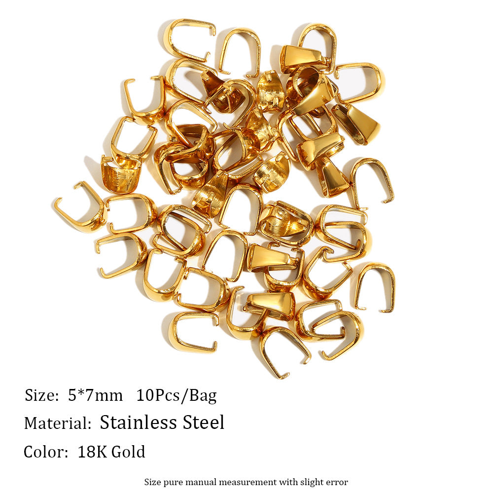 Minimalist Stainless Steel 18K Gold Plated Round DIY Charm Bar Findings