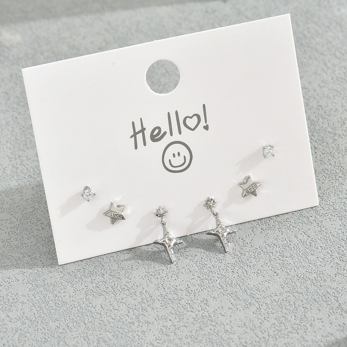 Pendientes de Cobre con Forma de Estrella Minimalista y Incrustaciones de Circonita para Mujer, Diseño Geométrico, Estilo Fresco y Dulce