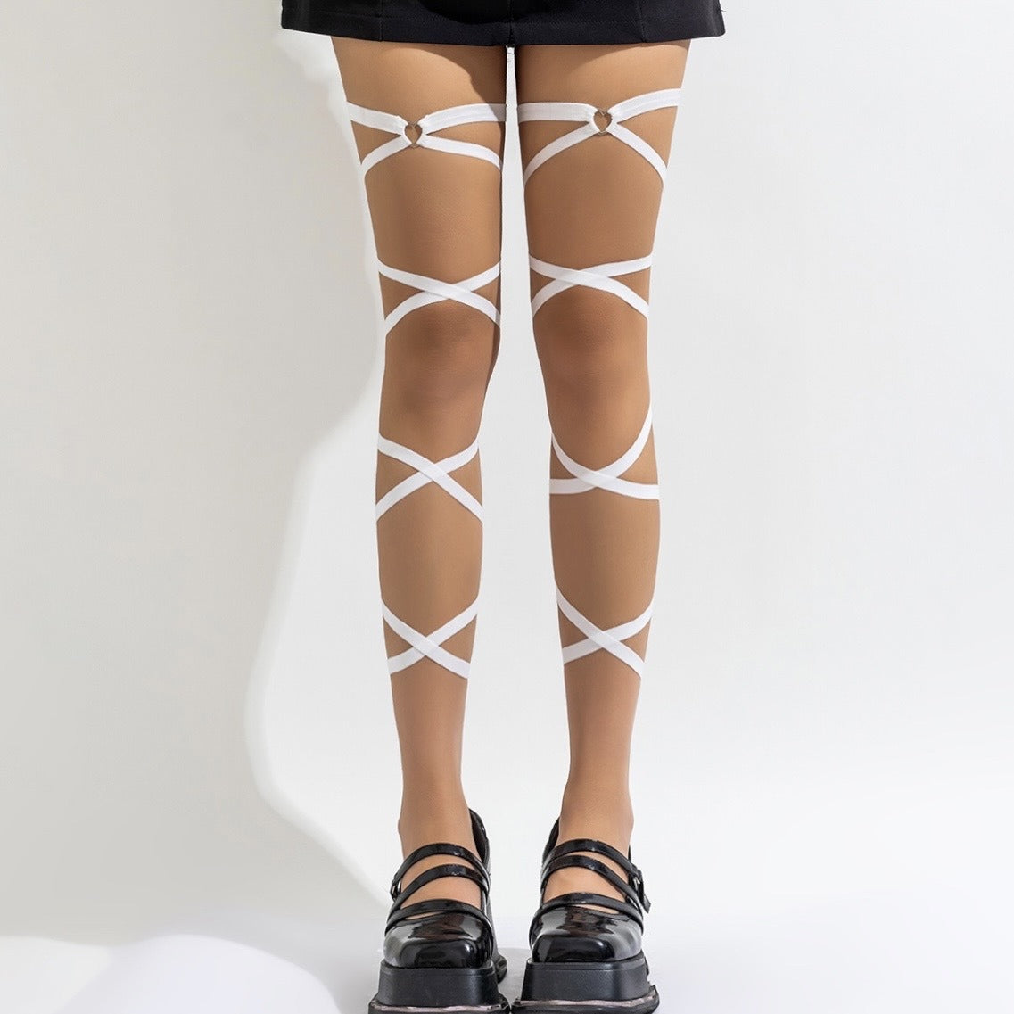 Sweet Streetwear Geometric Heart Elastic Leg Chain for Women