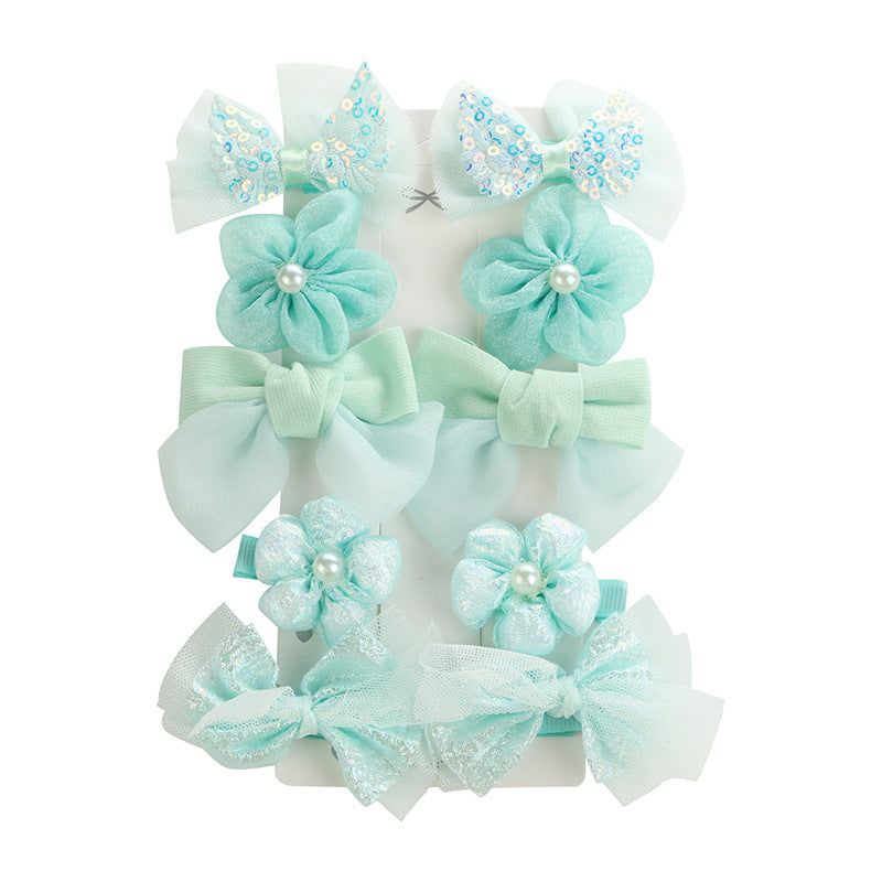 Lindas pinzas para el cabello de niña con forma de lazo y estampado floral hechas de tela de tul para trajes estilo Hanfu