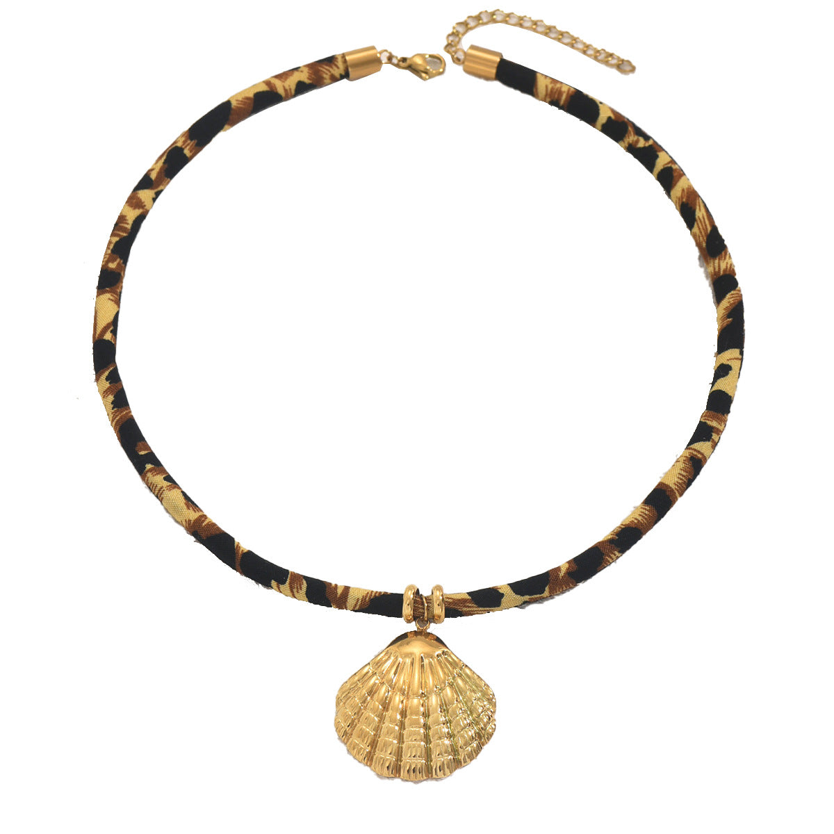Collar con colgante de girasol de concha geométrica para mujer con cadena de cobre chapado