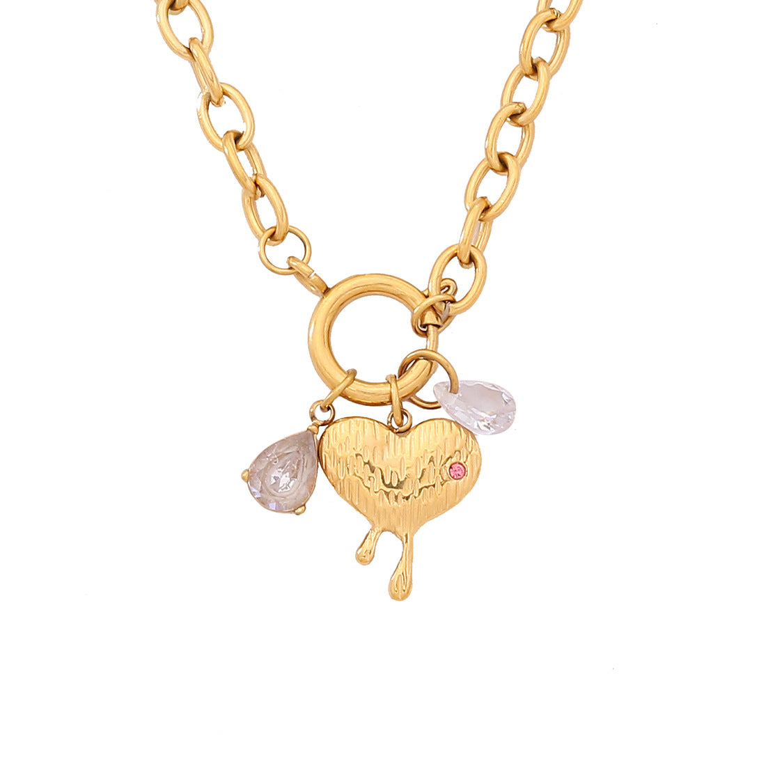 Elegant Stainless Steel Plated Heart Starfish Butterfly Detachable DIY Charm Bar Necklace for Women