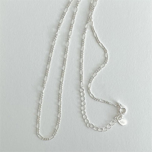 Minimalist Silver Mother-Daughter Necklace with Geometric and Doll Motifs in 925 Sterling Silver