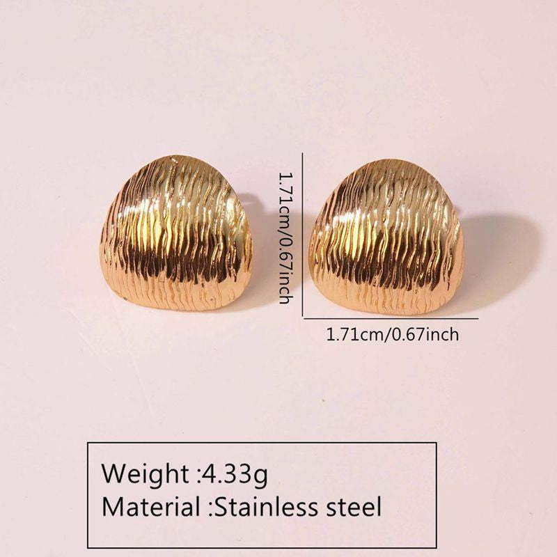 Elegant Gold Plated Stainless Steel Leaf Earrings for Women