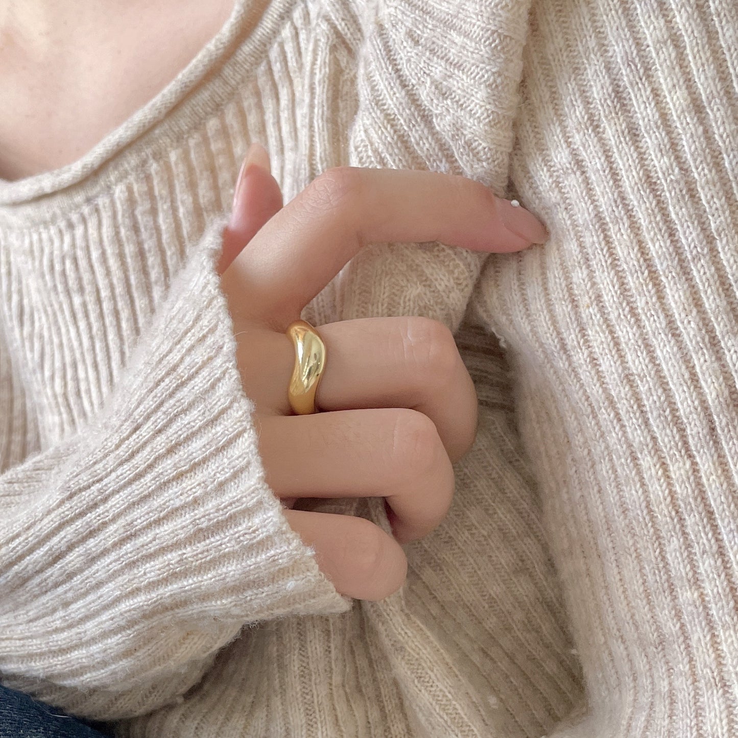 Minimalist Sweet 925 Sterling Silver Geometric Ring for Women