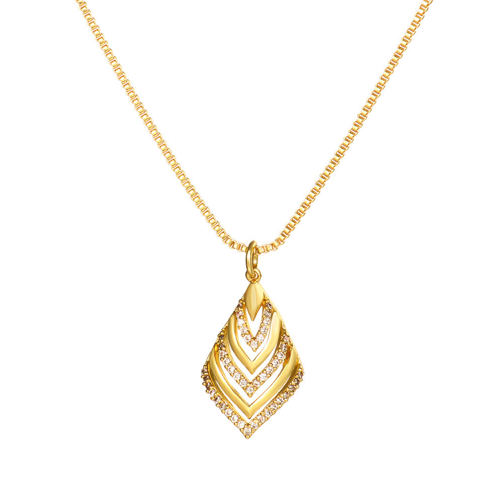 Brass Cubic Zirconia Butterfly Cross Dragonfly Heart Moon Pendant Necklace for Women with Box Chain