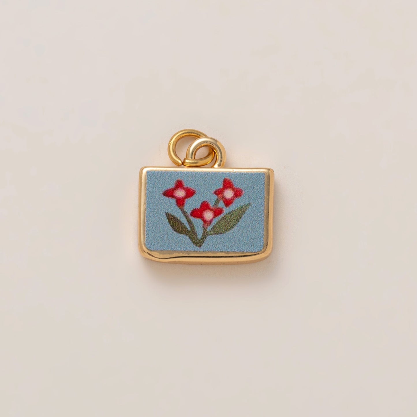 Vintage Floral Moon Star Letter Enamel Plated Brass Shoe Charm