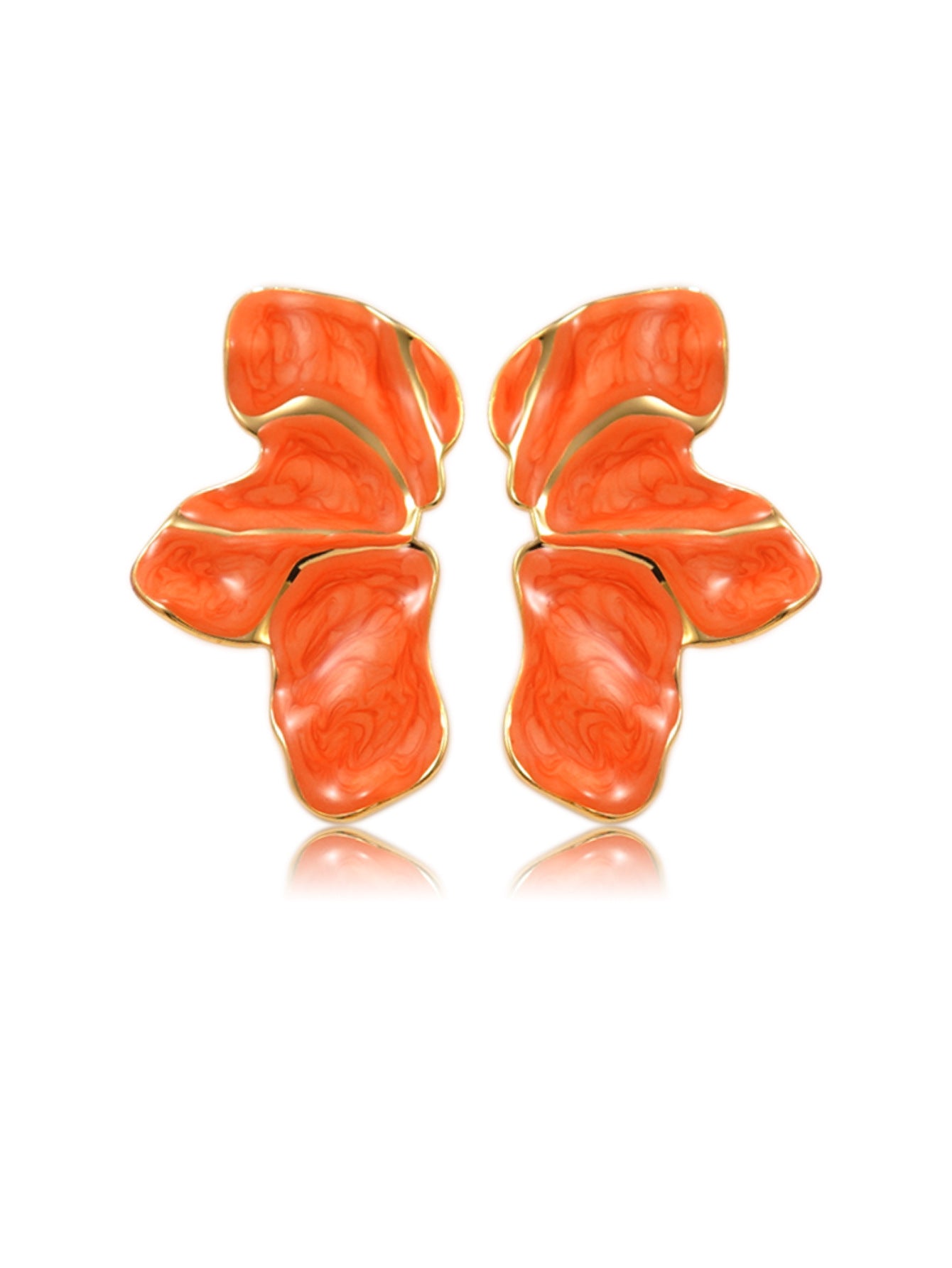 Elegant Stainless Steel Drip Oil Floral Earrings
