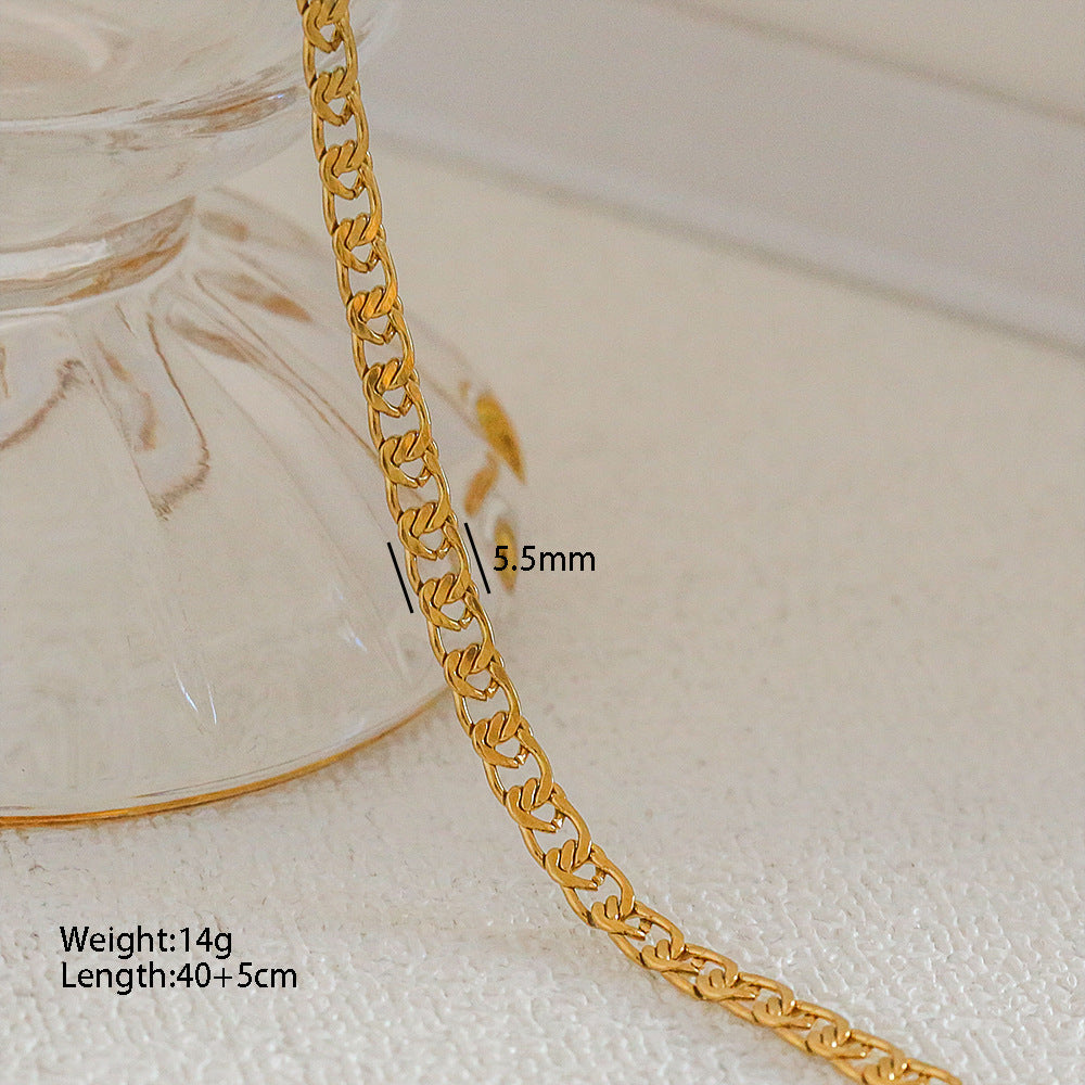 Collana a Catena a Serpente Minimalista in Acciaio Inossidabile da Abbinare Ciondolo in Acciaio al Titanio Design a Cartone Animato a Forma di U Stile Medaglione Unisex