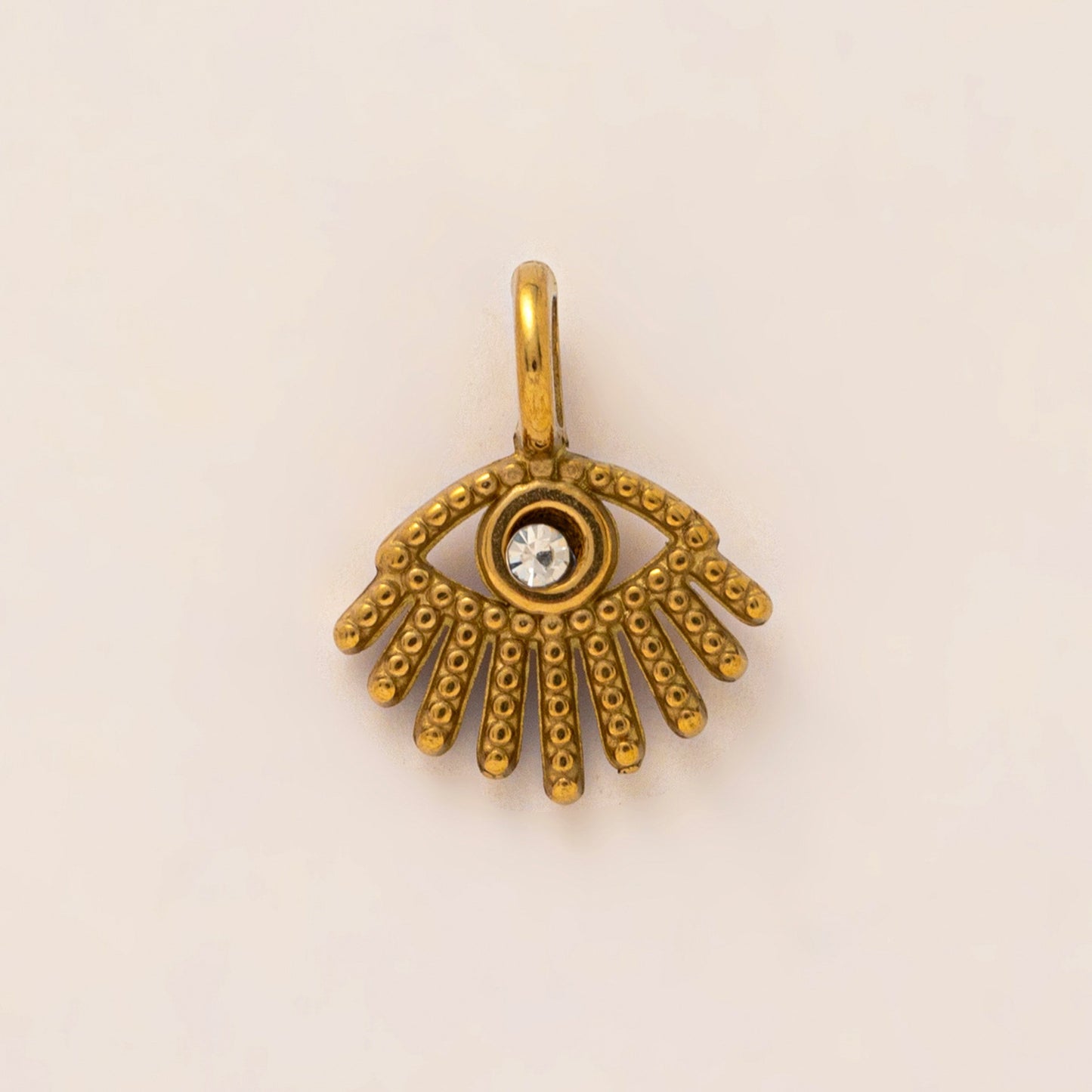 Vintage 18K Gold Plated Stainless Steel Floral Fish Charm Bar