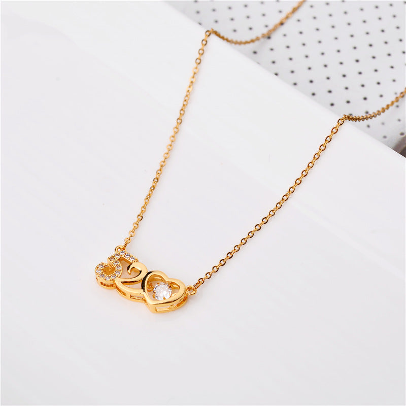 Minimalist Four-Leaf Clover Pendant Necklace in Titanium Steel with Plated Finish for Women
