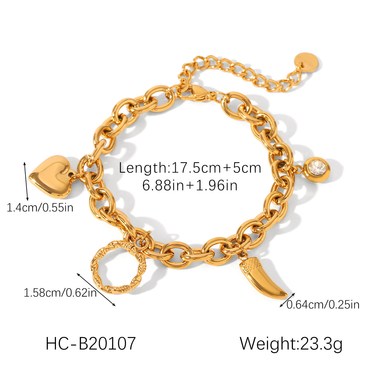 Bracciale Minimalista a Cuore in Acciaio Inossidabile con Dettagli Perla e Chiusura a Gancio per Donna