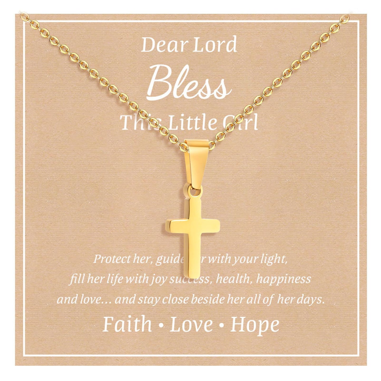 Minimalist Cross Stainless Steel Curb Chain Necklace Unisex