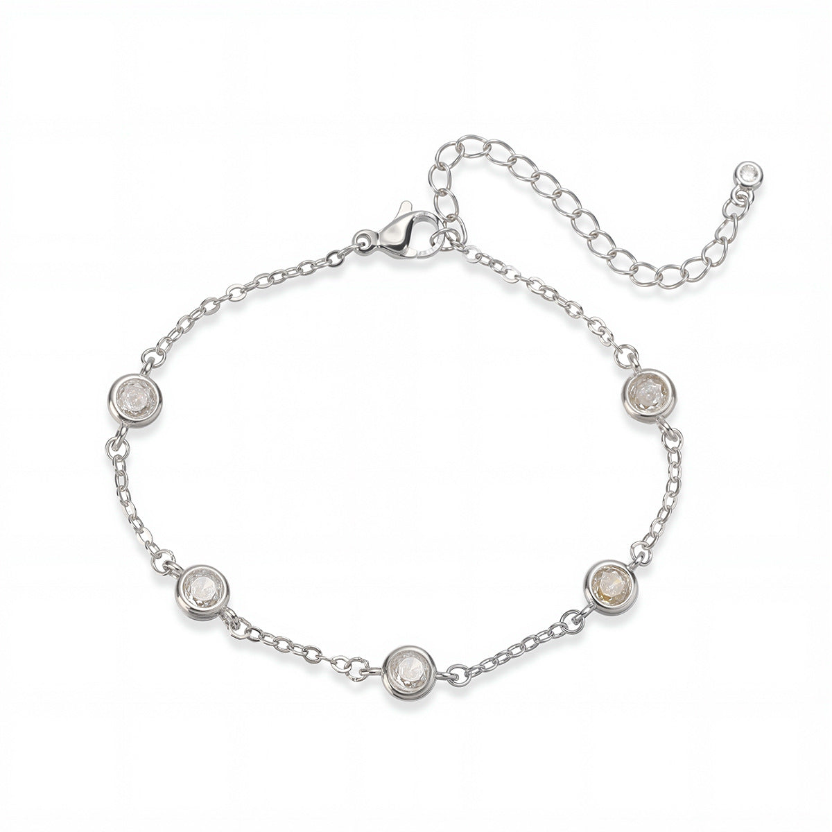 Minimalist Elegant Geometric Brass Gold Plated Cubic Zirconia Inlay Bracelet for Women