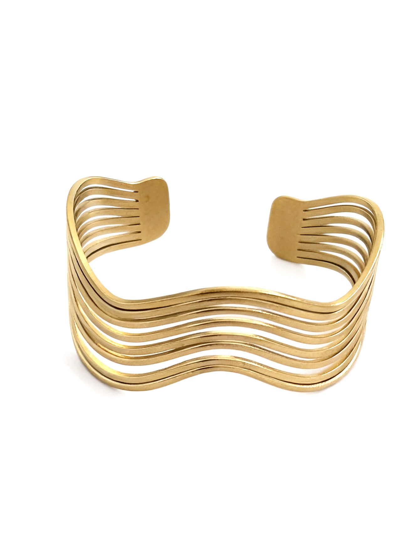 Bracciale rigido aperto vintage in acciaio inossidabile placcato con motivo floreale rotondo