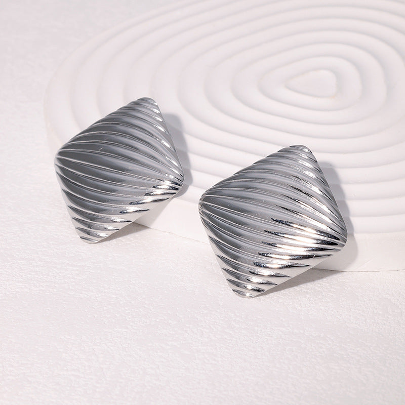 Elegant 18K Gold Plated Square Geometric Stainless Steel Earrings for Women