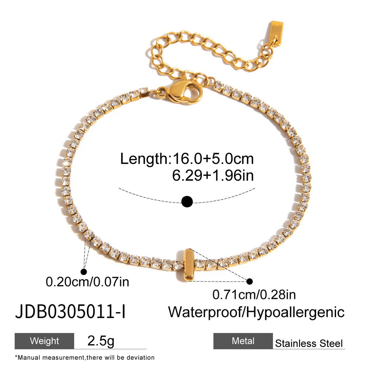 Elegant Geometric Stainless Steel Letter Bracelet for Women with Plating Finish, Hypoallergenic Titanium Steel Jewelry